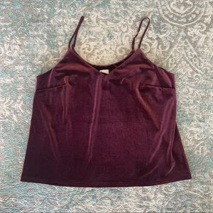 A New Day Burgundy Velvet Cami